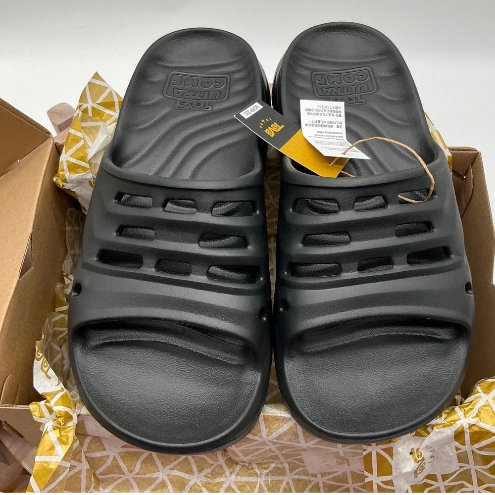 Teva Mens Apretrail Slide Black Ultra Comf Recovery Sandals 1166790 Size 9